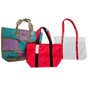 3 Shoulder Shopper Totes Bags NWT Michael Kors gwp Kohls Red Suede White Patent